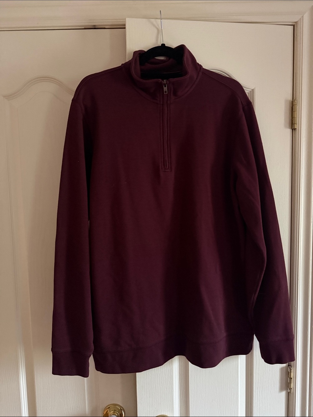 Denver Hayes Men's Quarter-Zip Sweater in Burgundy